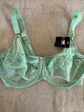 Wacoal Woman's Lime Green Underwire Lace 855253 Bra Sz 36G